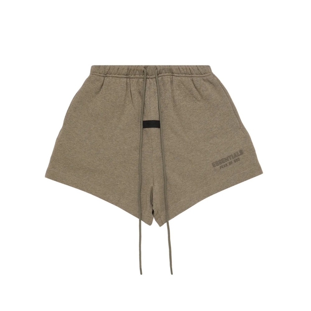 Fear of God Essentials Mens Sweat Shorts Taupe Heather XL Fleece Logo Drawstring